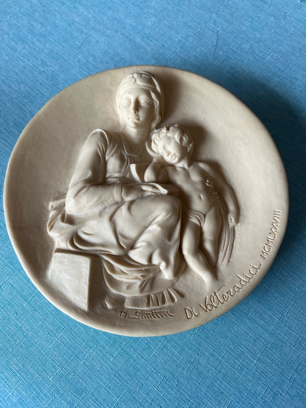 1978 A. Santini “Madonna Pensosa” collector plate signed